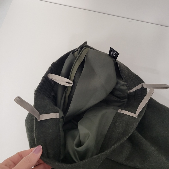 Vintage Your 6th Sense Medium Skirt Midi wool Dark Green Back& front Slit High - Picture 7 of 12